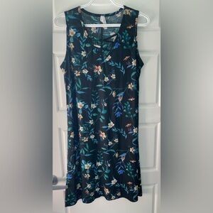 Floral Black Sleeveless Nightgown Sheer Crisscross